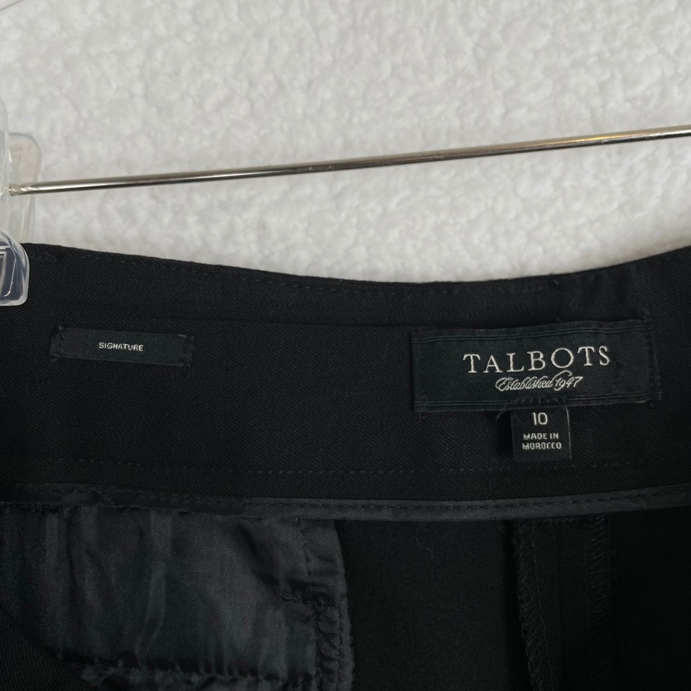 Talbots Signature Womens Black Straight Leg Dress Pants Size 10 Stretch Workwear - Picture 7 of 10